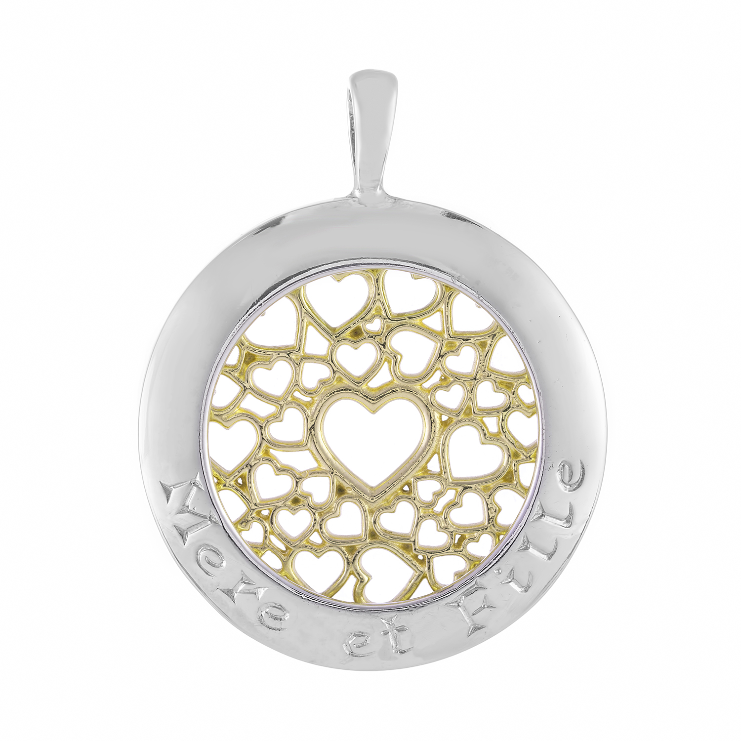 Sterling Silver and 9ct Yellow Gold Pendant (Mother & Daughter)