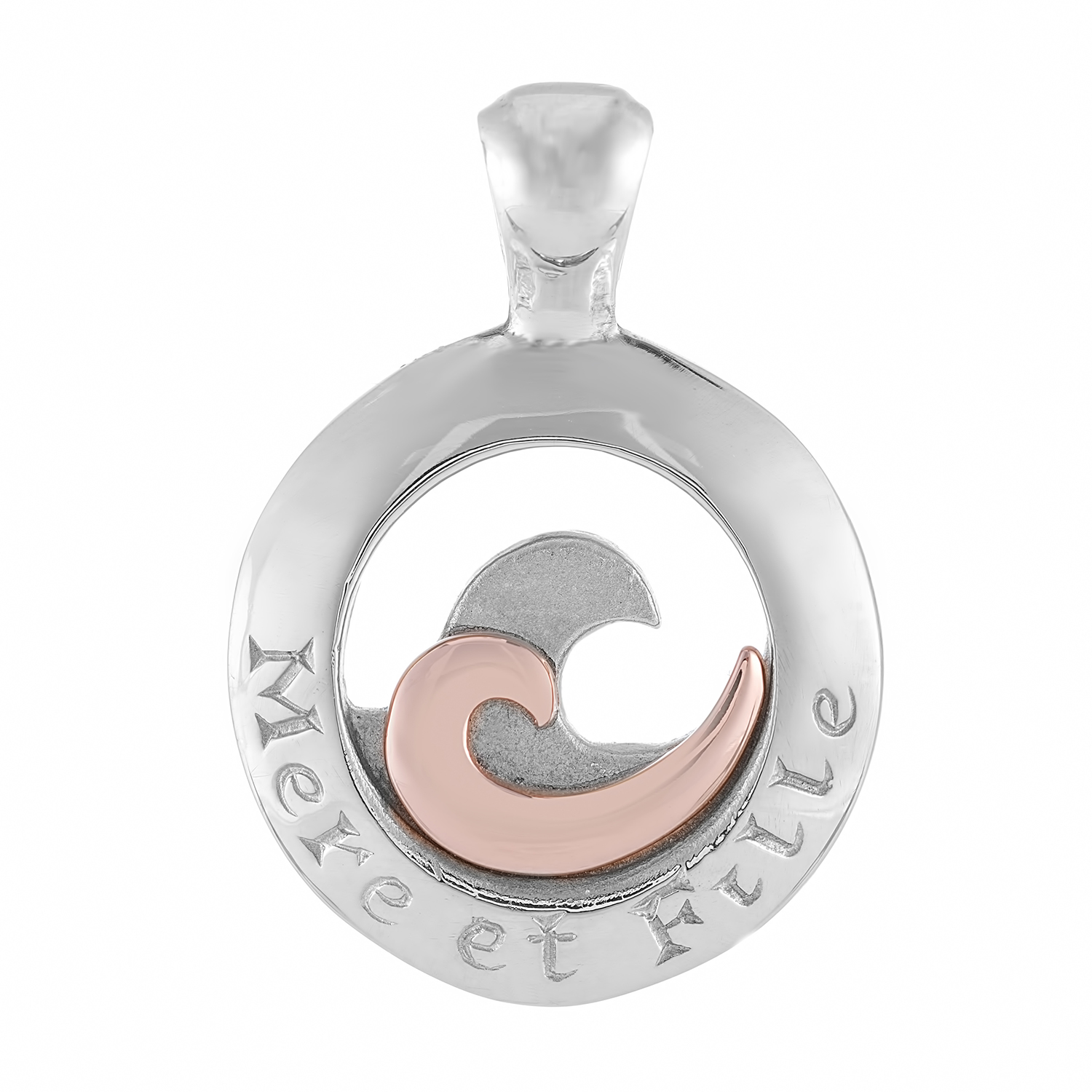 Sterling Silver and 9ct Rose Gold Pendant (Mother & Daughter)