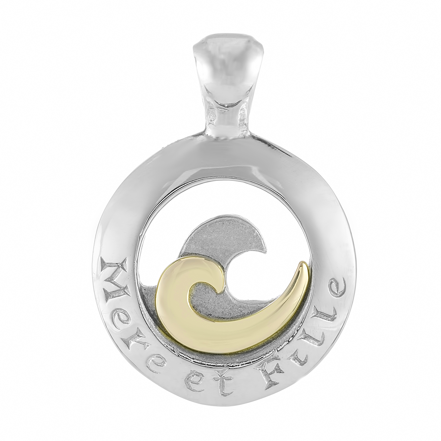 Sterling Silver and 9ct Yellow Gold Pendant (Mother & Daughter)