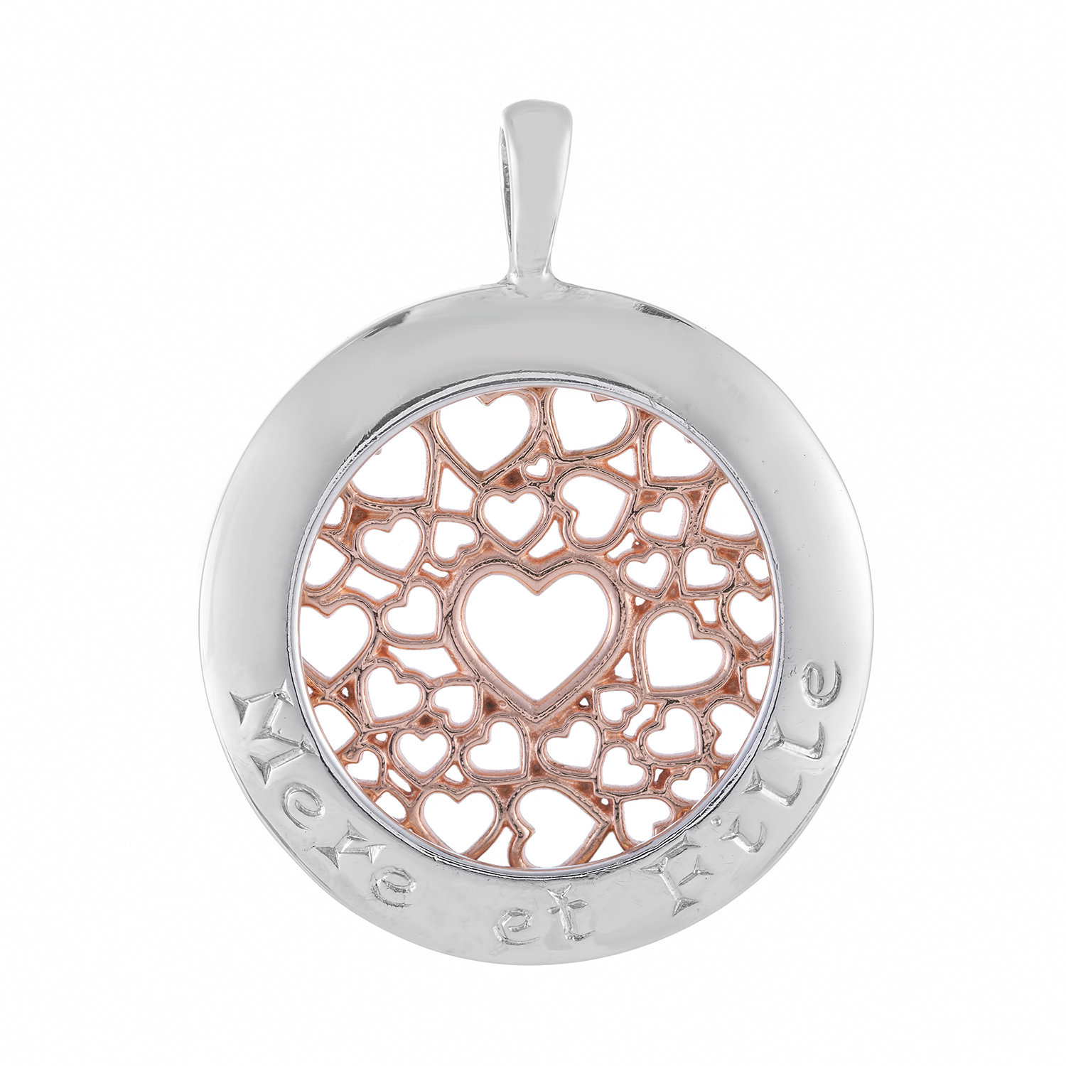 Sterling Silver and 9ct Rose Gold Pendant (Mother & Daughter)