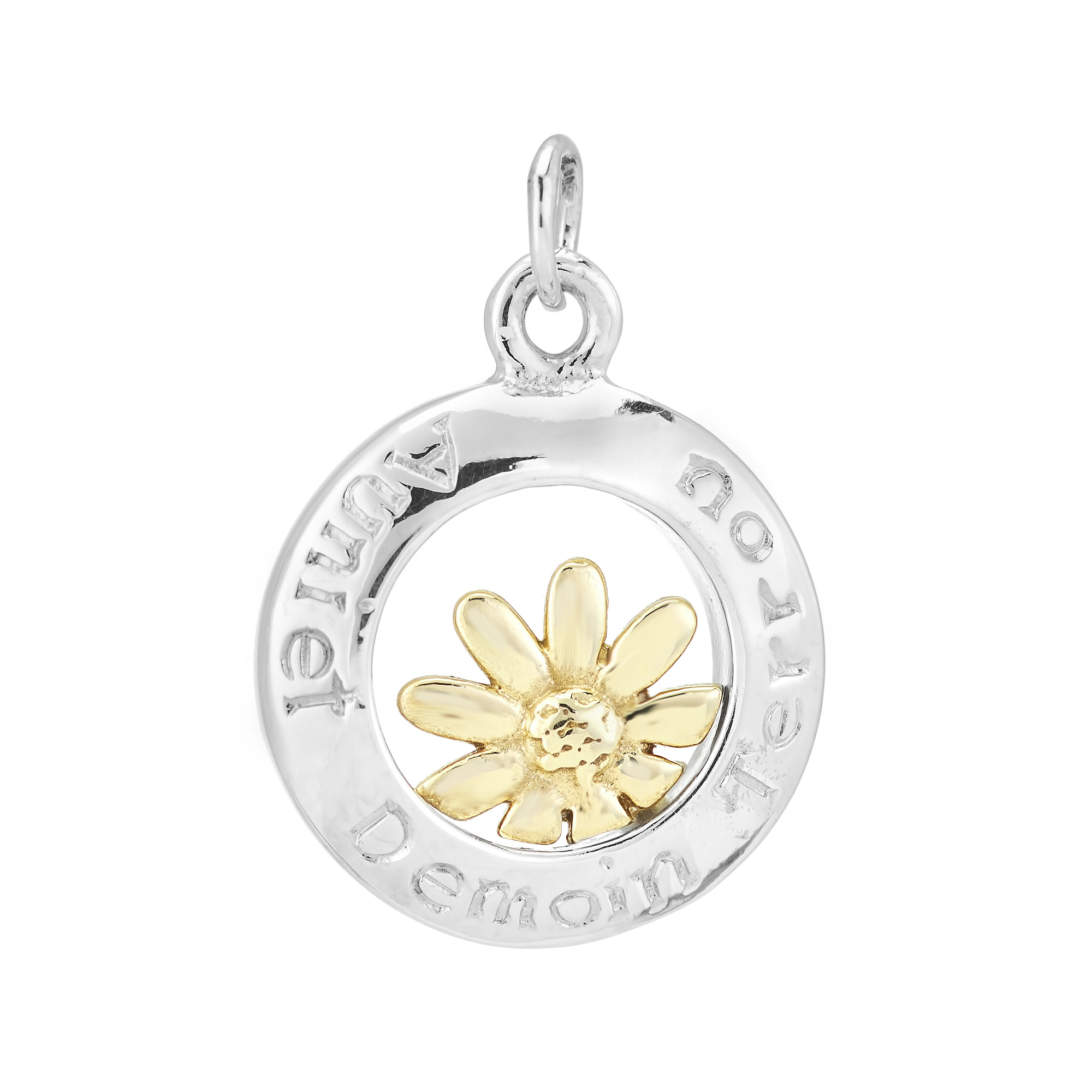 Sterling Silver and 9ct Yellow Gold Charm / Pendant (Today Tomorrow Always)
