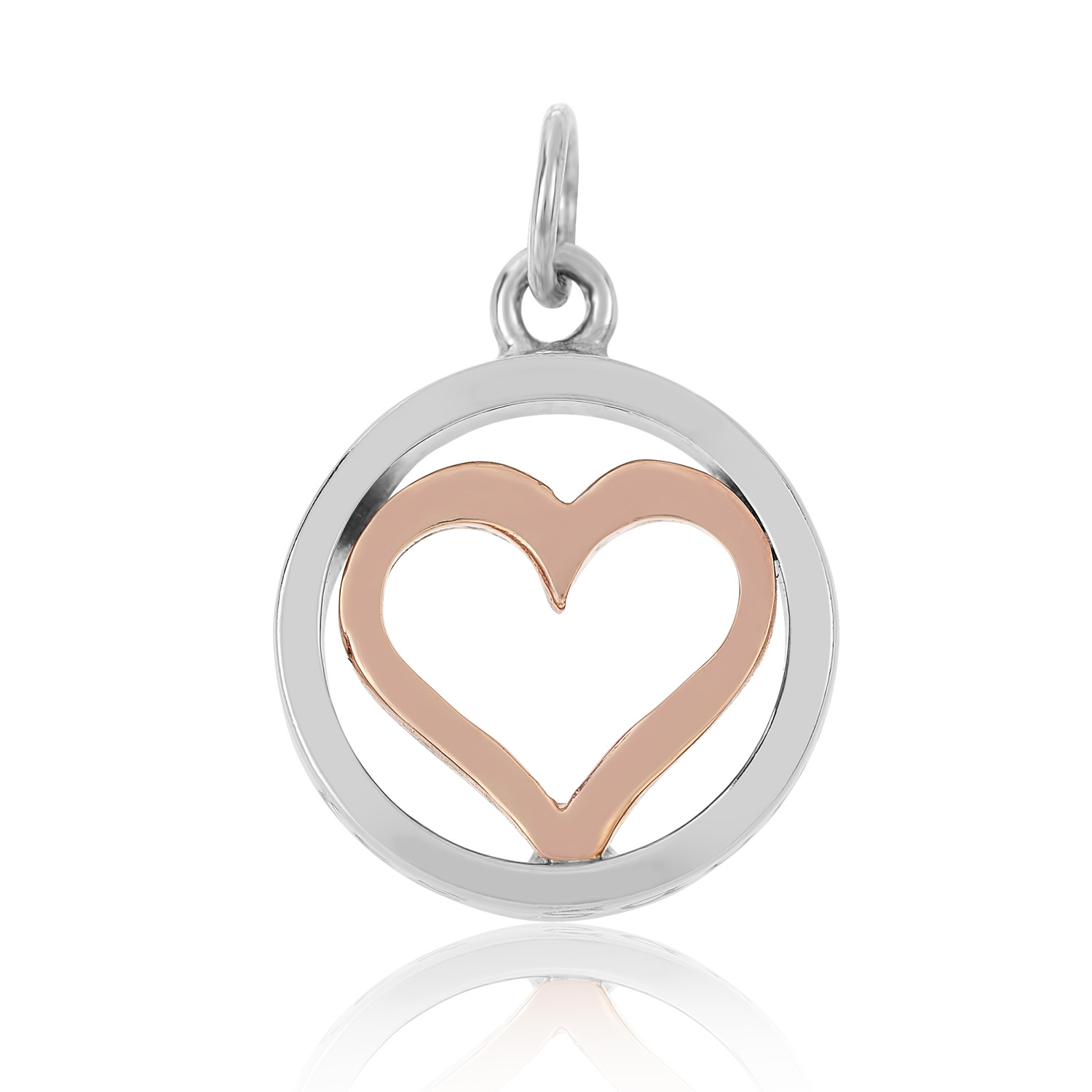 Sterling Silver and 9ct Rose Gold Charm / Pendant (Live your dreams)