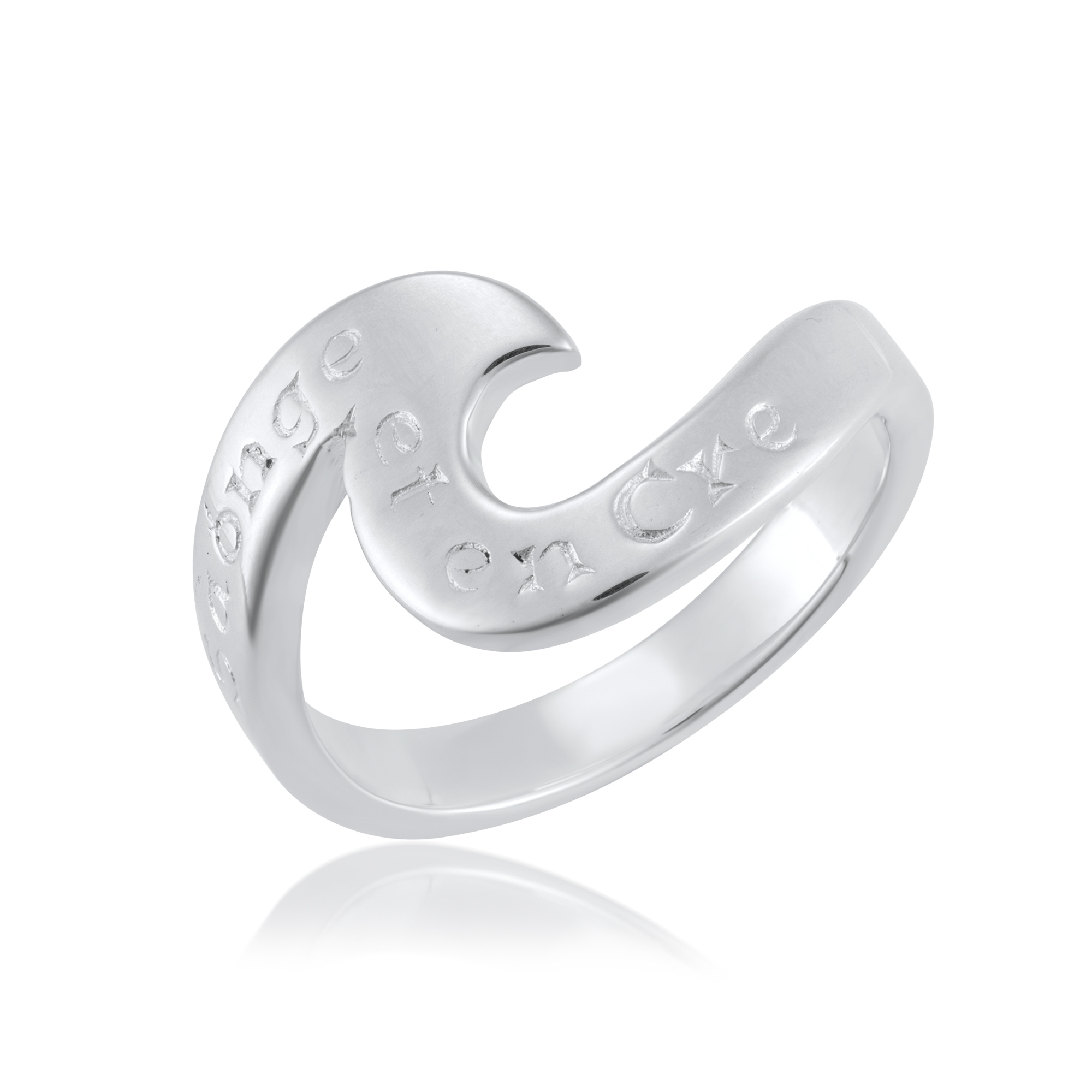 Sterling Silver Wave Ring  (Dream and Believe )