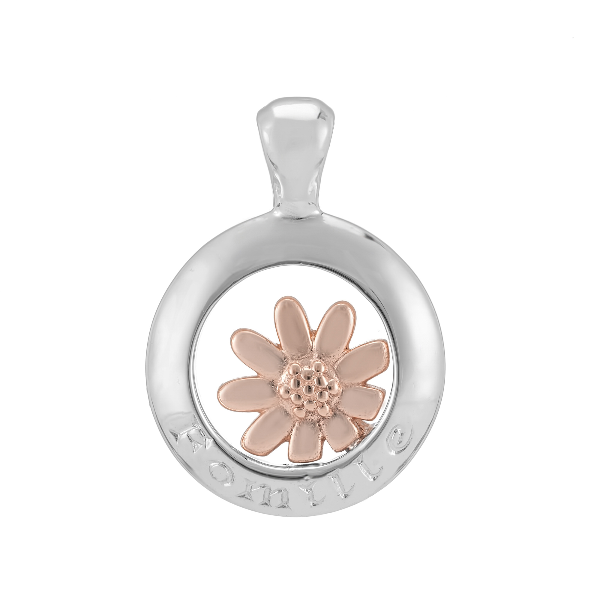 Sterling Silver and 9ct Rose Gold Daisy Pendant  (Family)