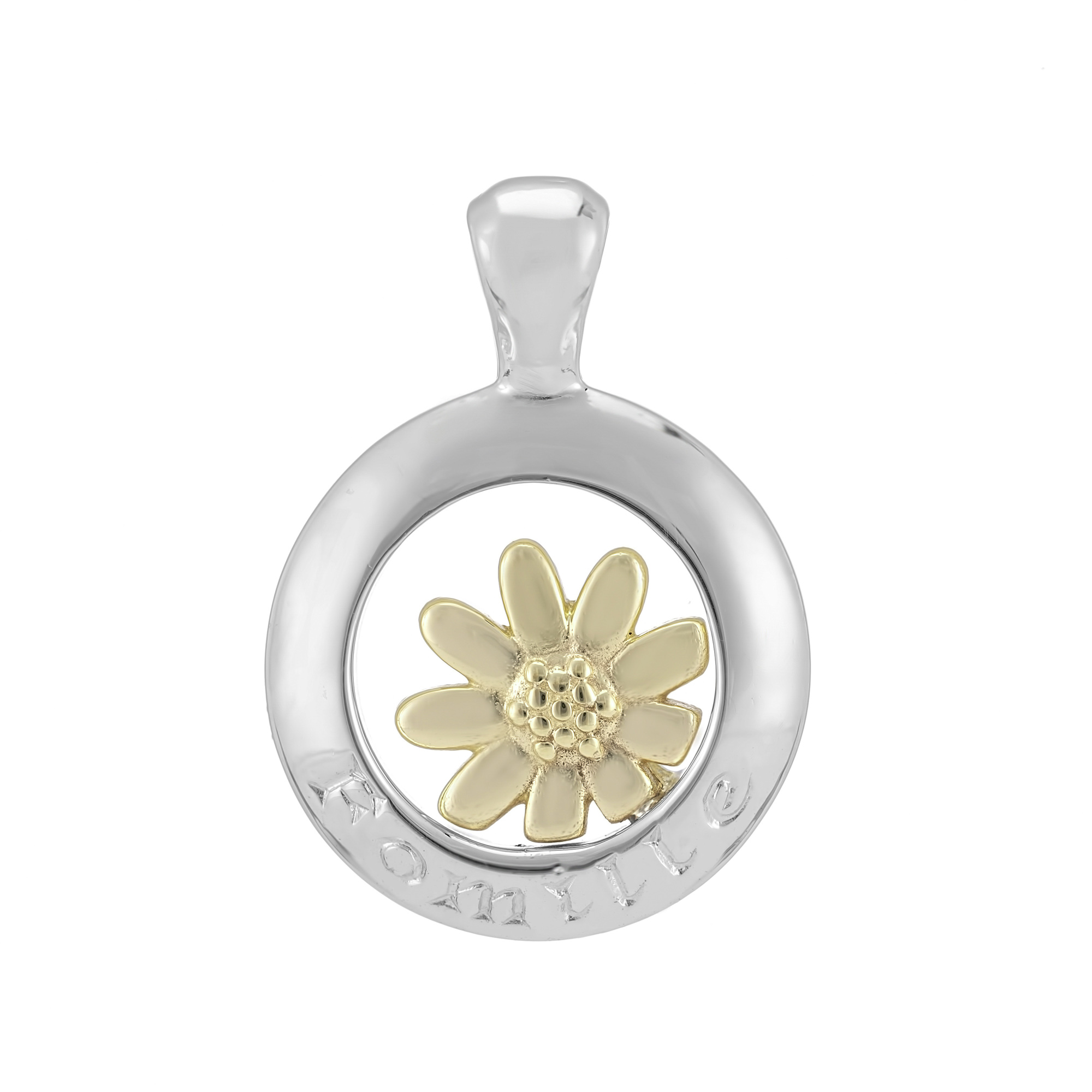 Sterling Silver and 9ct Yellow Gold Daisy Pendant (Family)