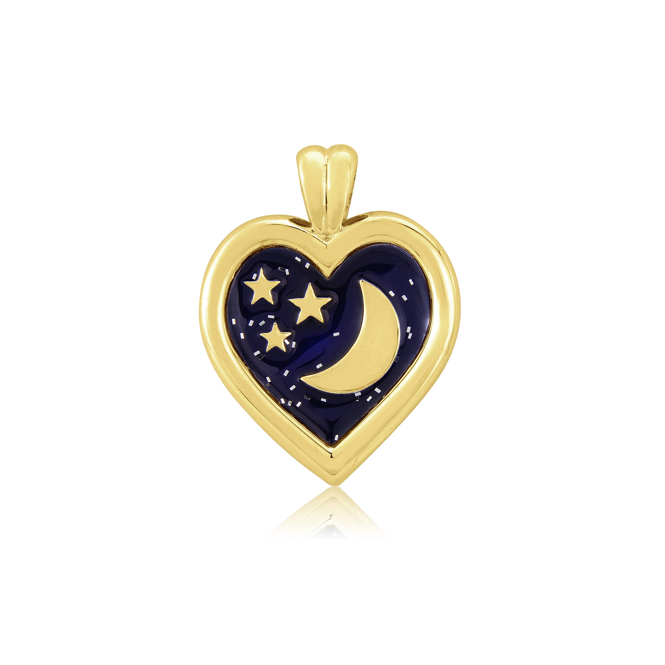 9ct Yellow Gold Pendant  (Love you to the moon and back)