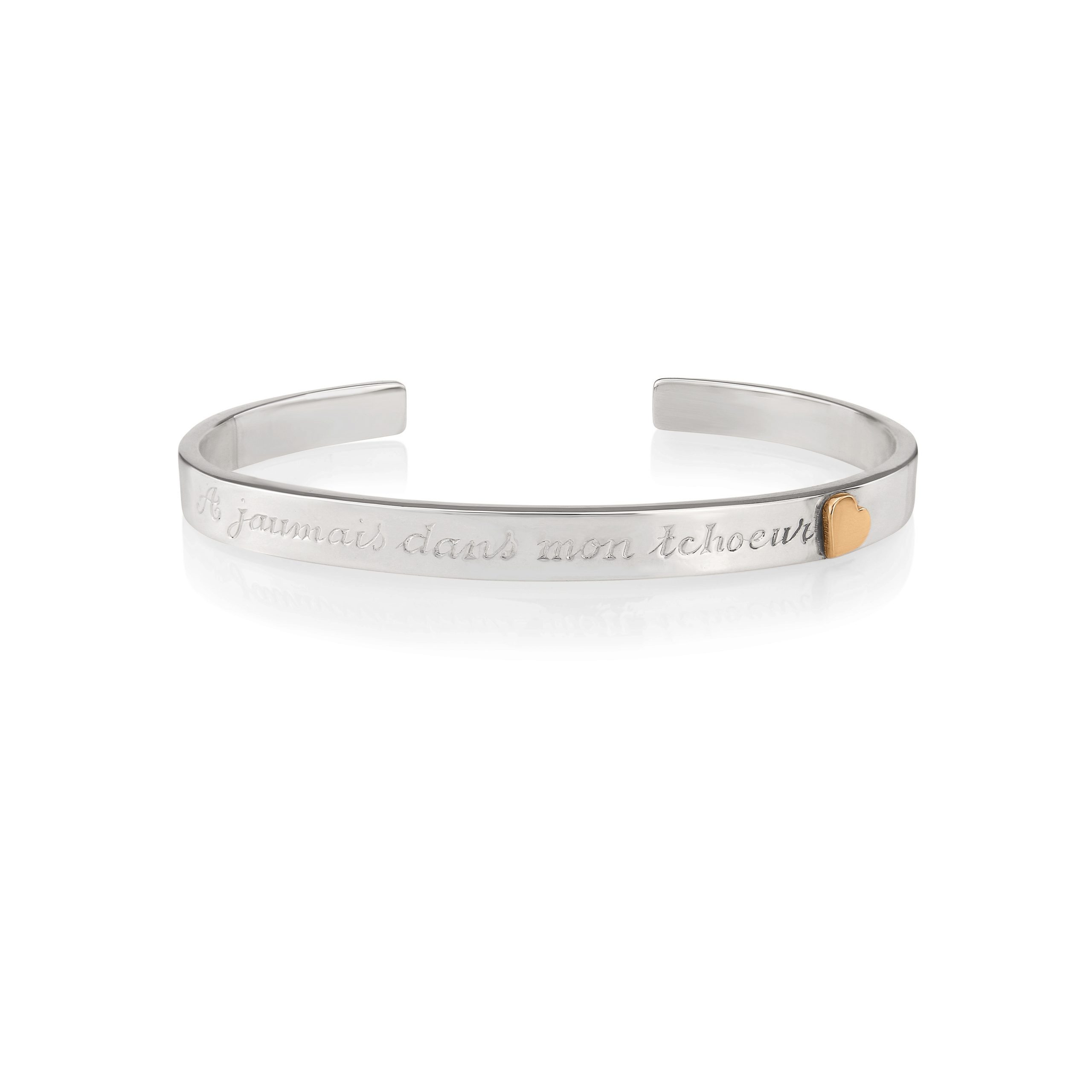 Sterling Silver & 9ct Rose Gold Bangle (Forever in my heart)