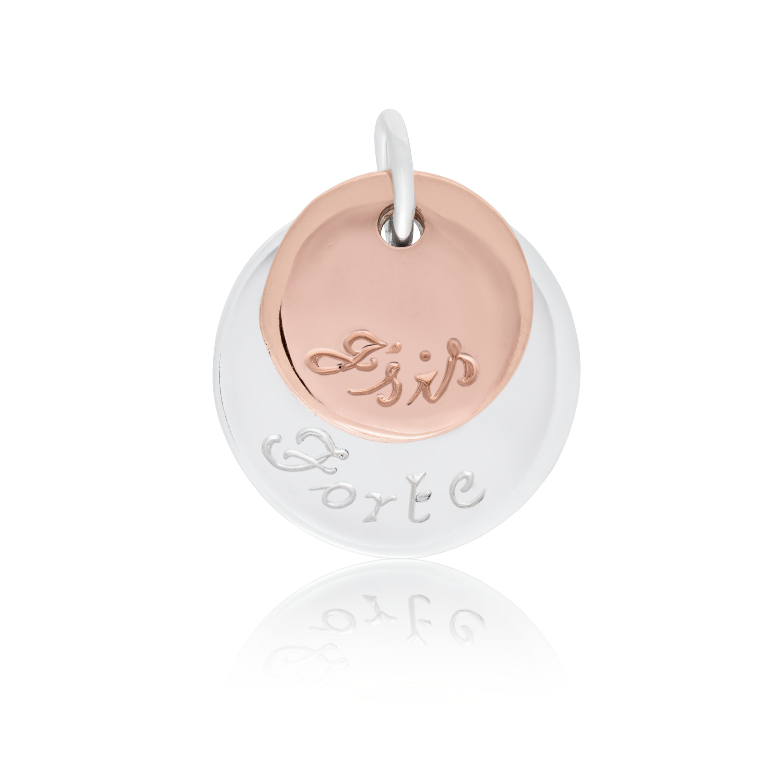 I Am Strong Sterling Silver & 9ct Rose Gold Charm / Pendant