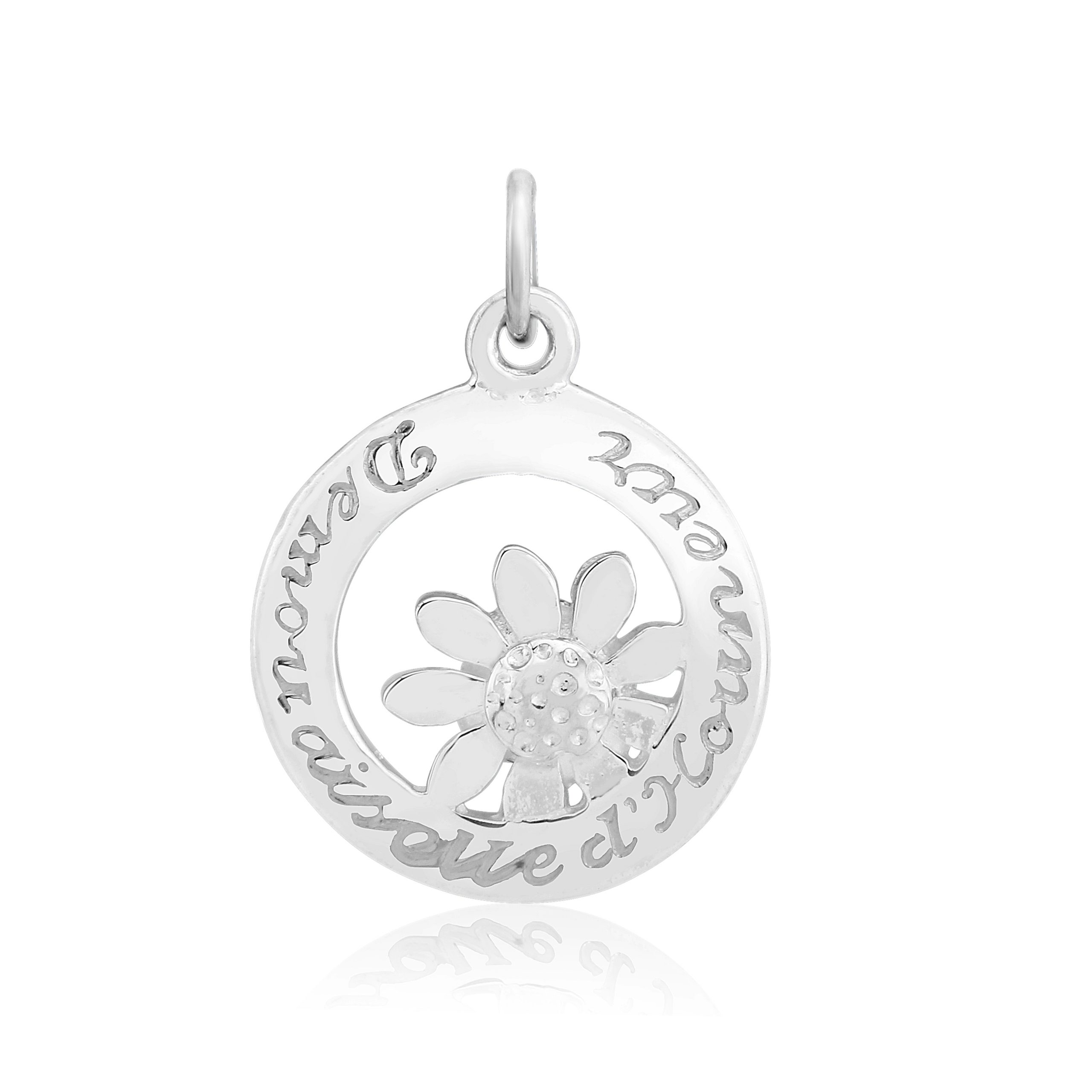 Sterling Silver Daisy Charm/Pendant (Maid Of Honour)