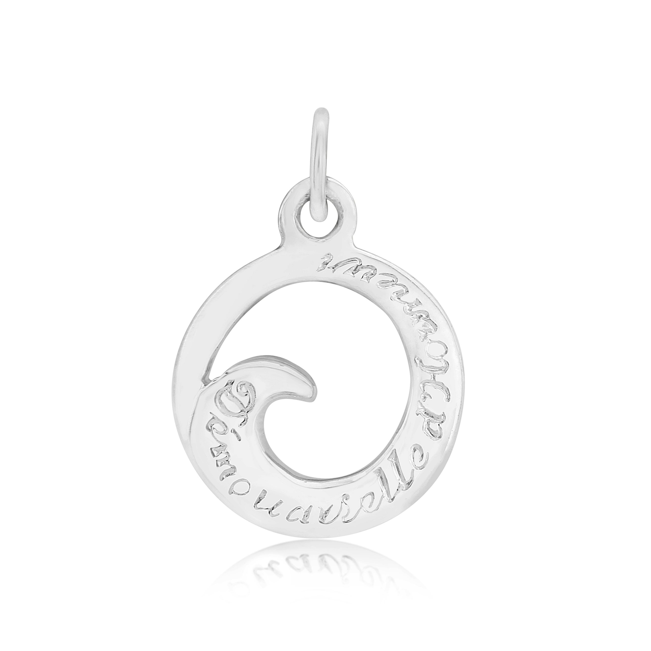 Sterling Silver Wave Charm/Pendant (Maid Of Honour)